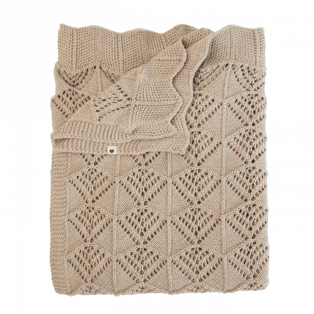 BIBS pletená vlnkovaná deka z BIO bavlny, Vanilla
