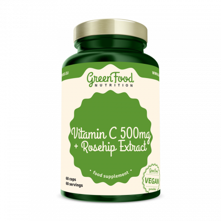 GreenFood Vitamín C + Extrakt zo šípok 60 kapsúl